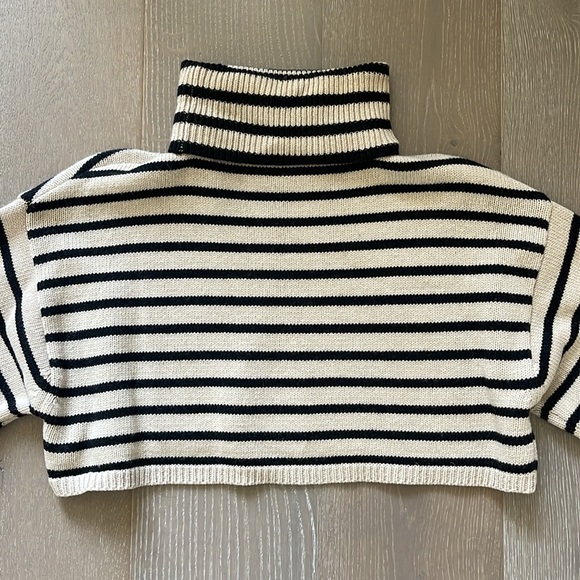 The Frankie Shop Striped Turtleneck Cropped Sweater - Picture 4 of 5